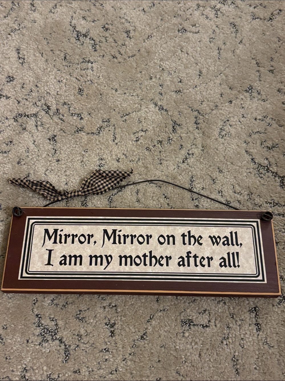 Rustic Brown Mirror, Mirror on the Wall Wall Sign
